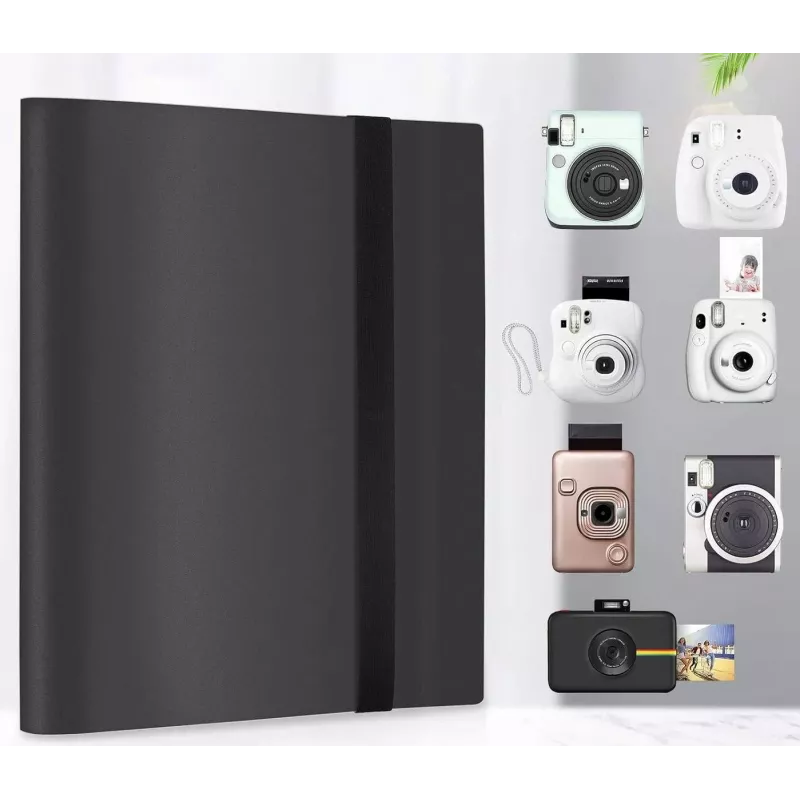 LOVEINSTANT fotoalbumas 432 nuotraukoms, skirtas Fujifilm Instax Mini / Xiaomi / Polaroid / Canon / HP / Kodak, juodas