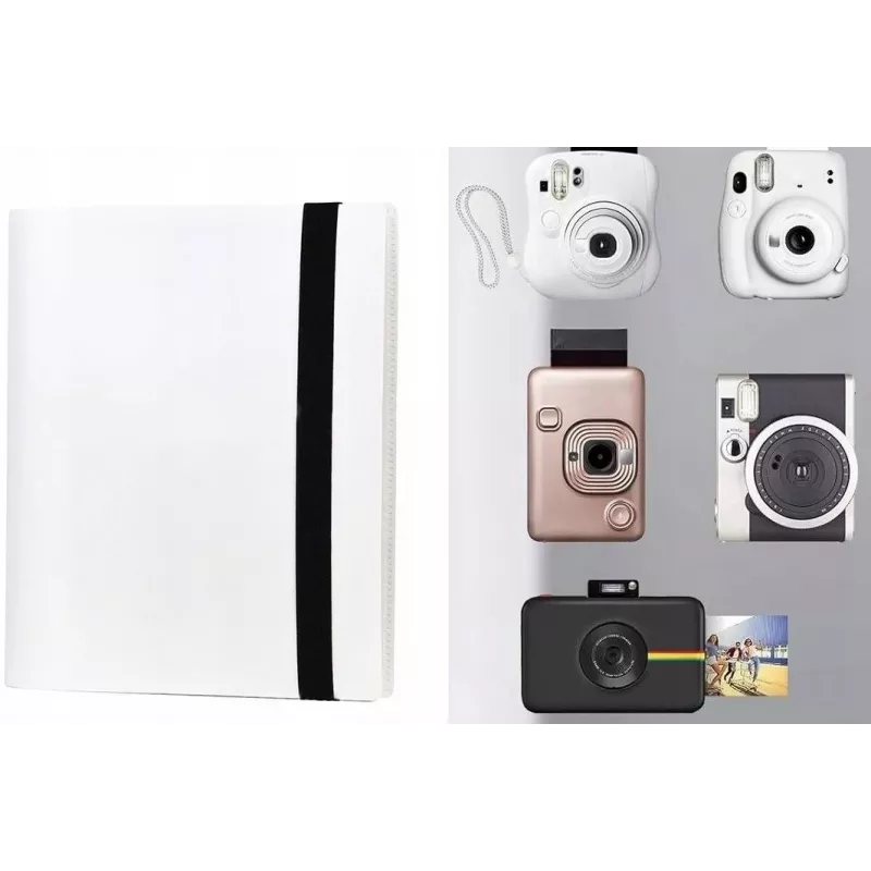 LOVEINSTANT Fotoalbumas 360 nuotraukoms, suderinamas su Fujifilm Instax Mini / Xiaomi / Polaroid / Canon / HP / Kodak, baltas
