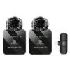 PULUZ PU647B 2x Belaidis Lavalier Mikrofonas, skirtas iPhone Lightning