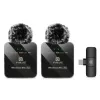 PULUZ PU648B 2x belaidis lavalier mikrofonas USB-C įrenginiams – 2,4 GHz, omnidirectional, Plug and Play