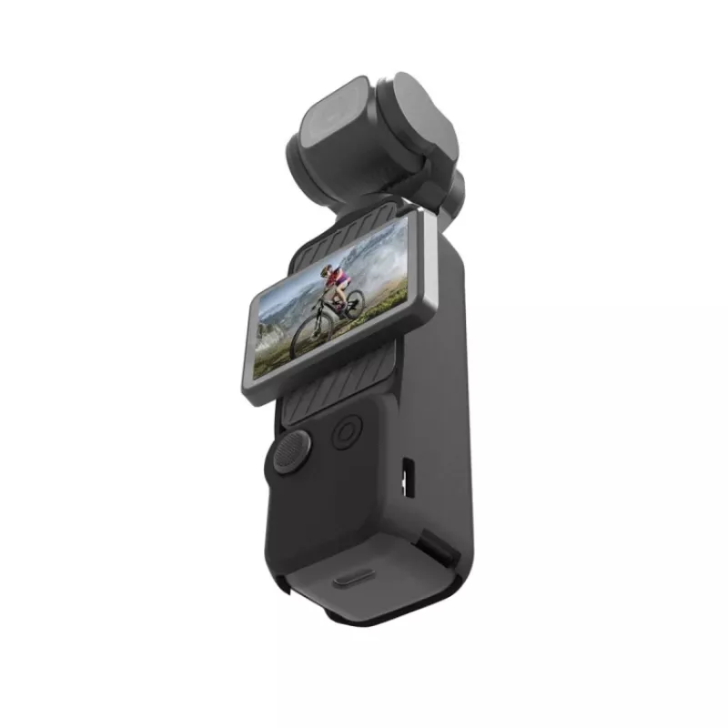 PULUZ Apsauginis silikoninis dėklas su objektyvo ir ekrano dangteliais, skirtas DJI Osmo Pocket 3, juodas (PU894B)