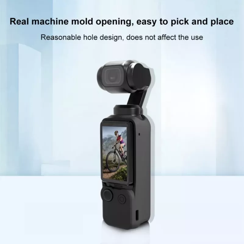 PULUZ Apsauginis silikoninis dėklas su objektyvo ir ekrano dangteliais, skirtas DJI Osmo Pocket 3, juodas (PU894B)