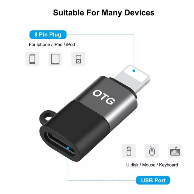 PULUZ Lightning į USB-C OTG adapteris, juodas (PU649B)