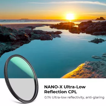 K&F Concept Nano-X Ultra-Low Reflection Circular Polarizer Filter 77mm