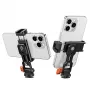 K&F Concept KF31.094 MS18 išmaniojo telefono laikiklis trikojui – 360° sukamas metalinis telefono laikiklis su 1/4 inch sriegiu, Arca-Swiss pagrindu ir Cold Shoe lizdu, juodas