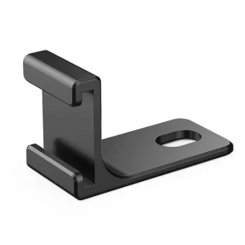 PULUZ 1/4 inch Adapter Mount Bracket for Insta360 X5/X4/X3/One X2 - Black Aluminum Alloy Cold Shoe