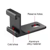 PULUZ 1/4 inch Adapter Mount Bracket for Insta360 X5/X4/X3/One X2 - Black Aluminum Alloy Cold Shoe