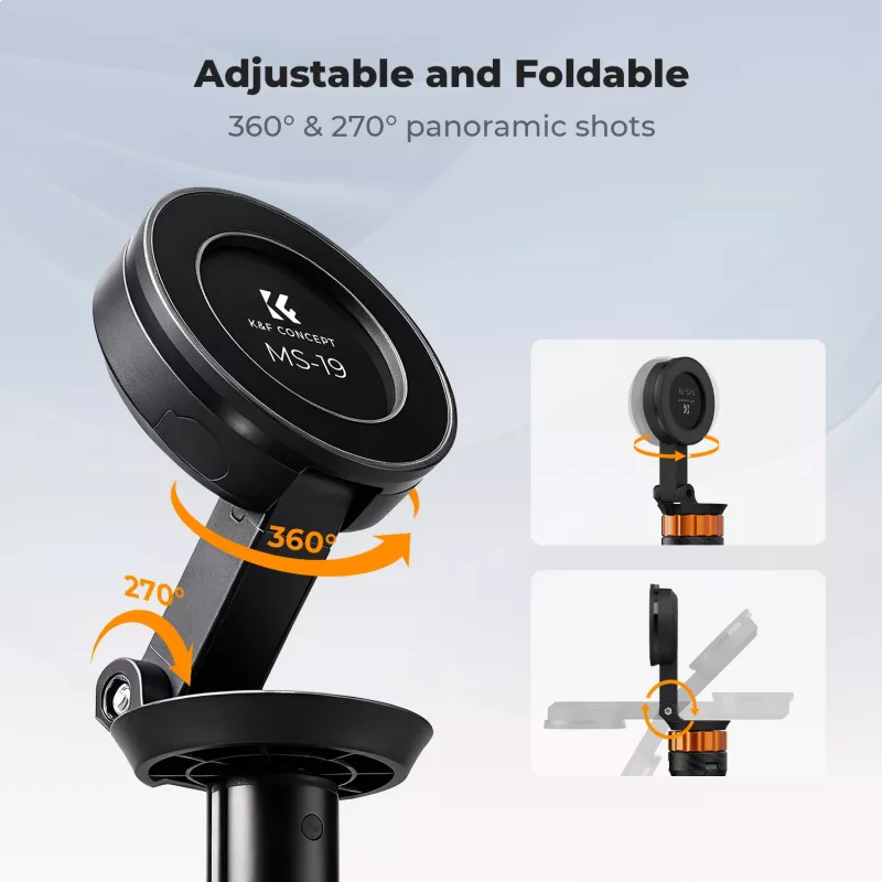 KF Selfie Stick Tripod 162cm Magnetic MagSafe išmaniesiems telefonams su nuotolinio valdymo pulteliu Kf09.139