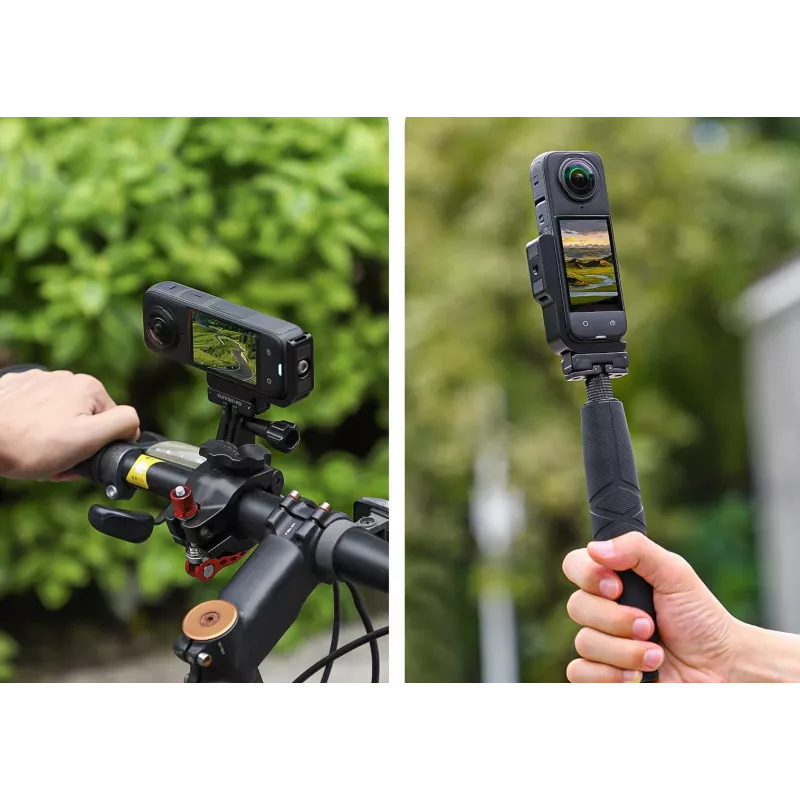 SUNNYLIFE Protective Frame Camera Cage, apsauginis rėmelis, skirtas Insta360 X4, su 1/4 inch sriegiu ir Cold Shoe laikikliais