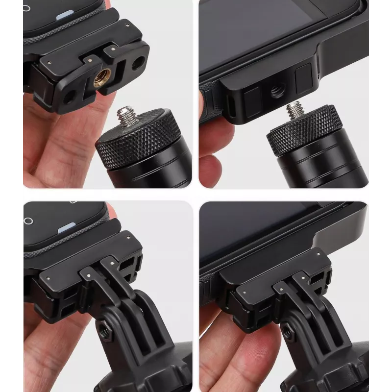 SUNNYLIFE Protective Frame Camera Cage, apsauginis rėmelis, skirtas Insta360 X4, su 1/4 inch sriegiu ir Cold Shoe laikikliais