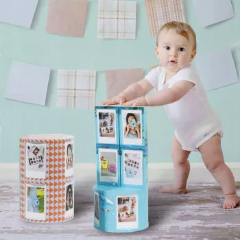 LOVEINSTANT Sulankstomas kubinis nuotraukų rėmelis 24 Instax Mini nuotraukoms - Jūros mėlyna