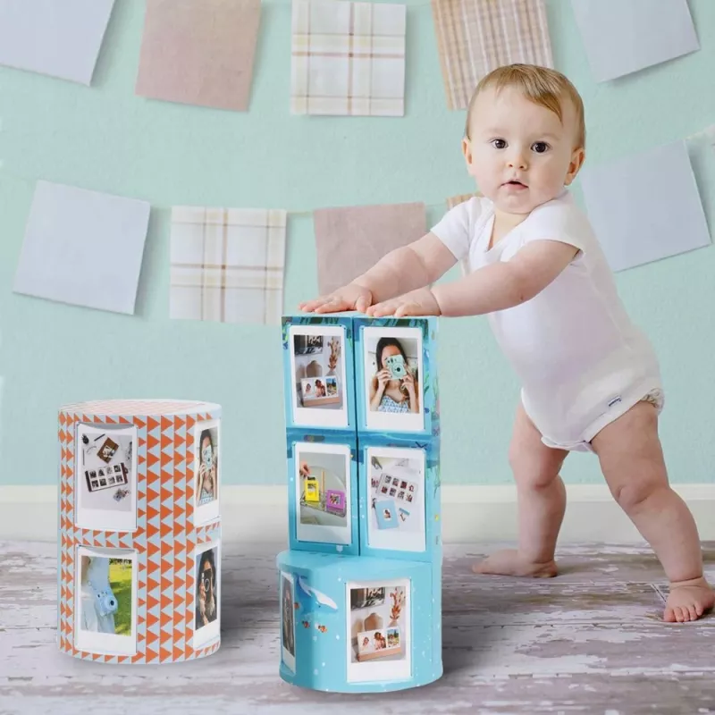 LOVEINSTANT Sulankstomas kubinis nuotraukų rėmelis 24 Instax Mini nuotraukoms - Jūros mėlyna