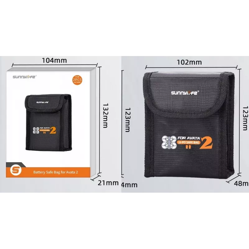 Sunnylife Fireproof Battery Safe Bag, skirta DJI Avata 2 akumuliatoriams (talpina 2 baterijas) AT2-DC782-2