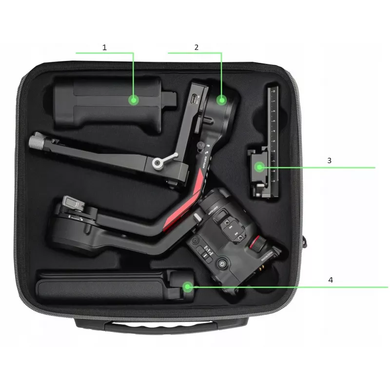 SUNNYLIFE Hard Carrying Case, skirta DJI RS 4 gimbalui – juoda