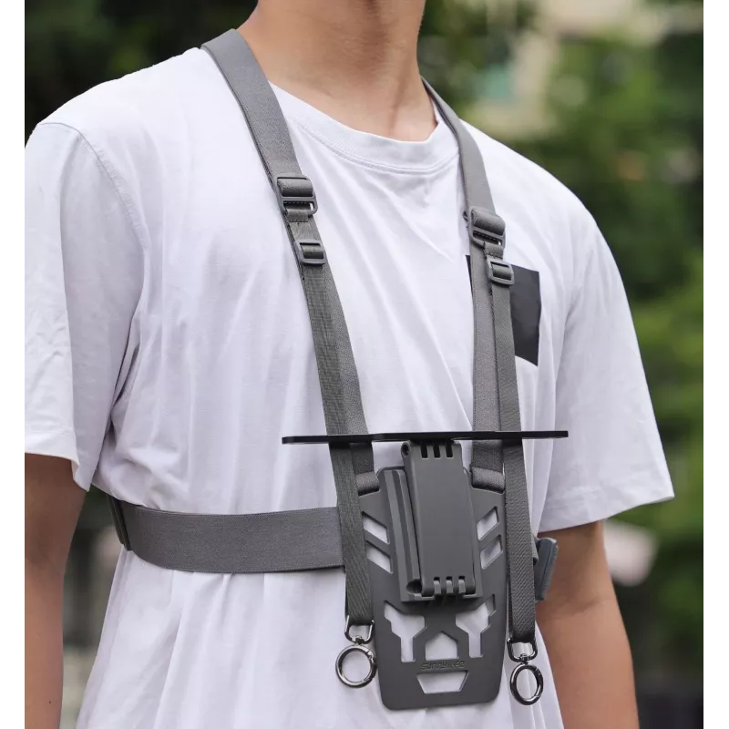 SUNNYLIFE Chest Mount Strap, skirtas DJI RC Plus nuotolinio valdymo pultui – juoda