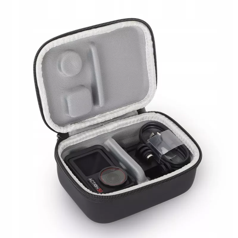 SUNNYLIFE apsauginis dėklas DJI Osmo Action 3, 4, 5 Pro – kietas EVA korpusas, atsparus smūgiams, juodas