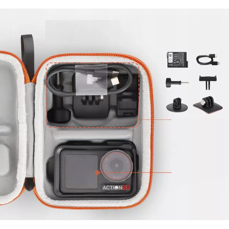 SUNNYLIFE apsauginis dėklas DJI Osmo Action 3, 4, 5 Pro – kietas EVA korpusas, atsparus smūgiams, juodas
