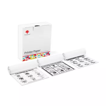 Phomemo 3x lipniojo popieriaus ritinėliai balti 110mm, skirta Phomemo M832 M04S M04AS / Q22-RMS10-107