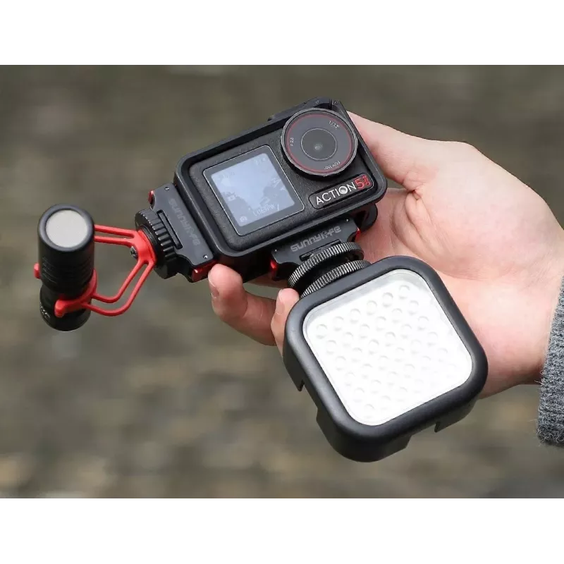 SUNNYLIFE Adapter Mount for DJI Osmo Action 5 Pro / 5 / 4 / 3 - ISO Hot Shoe - Black