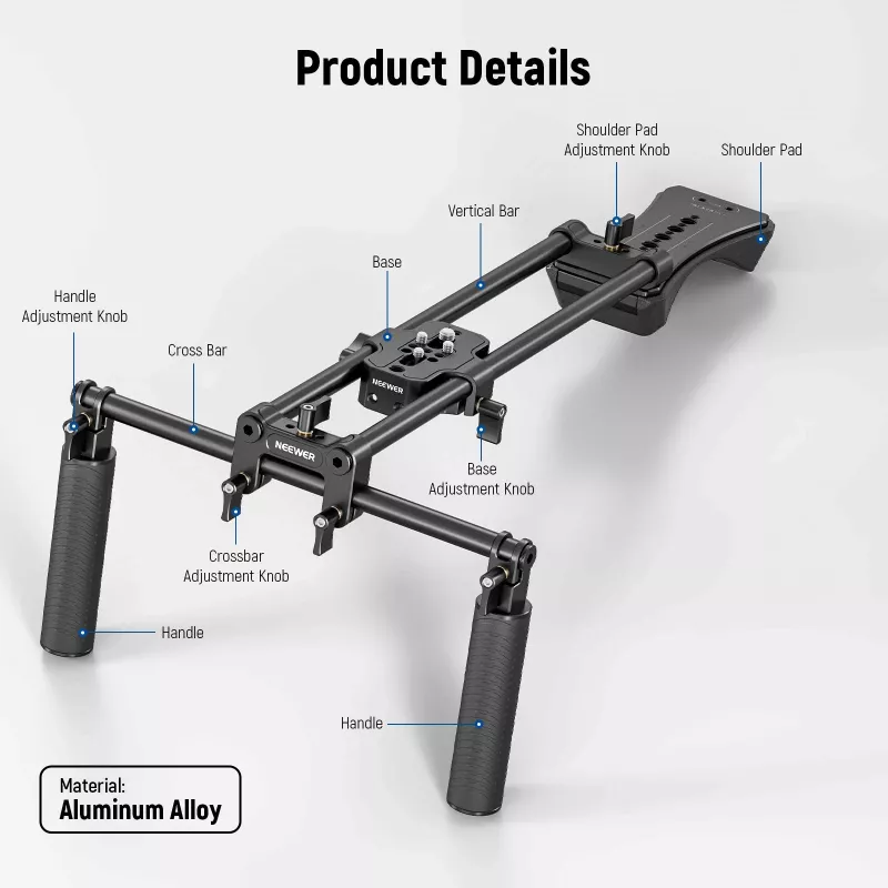 NEEWER SR004 DSLR pečių stabilizatorius su rankenomis fotoaparatams ir DSLR kameroms