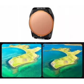 SUNNYLIFE Hybrid Filter 2in1 Polarizing PL + Gray ND16, skirtas DJI Air 3S / 3 + dėklas Fi923-16p