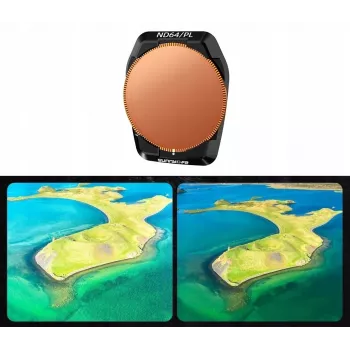SUNNYLIFE Hybrid 2in1 Polarizing PL + Gray ND64 Filter for DJI Air 3S / 3 + Case Fi923-64p
