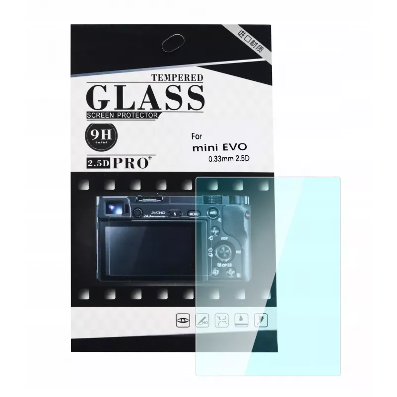 LOVEINSTANT 2-in-1 Protective Case and Tempered Glass Screen Protector Kit for Fujifilm Instax Mini Evo - Black