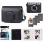 LOVEINSTANT 5-in-1 rinkinys: Dėklas + Grūdintas stiklas + 64-kišenių albumas + Laikiklis nuotraukoms + Rėmeliai, skirtas Fuji Instax Mini Evo / Juoda