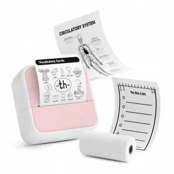 LOVEINSTANT S1 Bluetooth terminis spausdintuvas nuotraukoms, lipdukams, užrašams, etiketėms, 53 mm, 203 dpi, rožinis