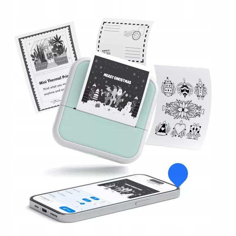 LOVEINSTANT S1 Bluetooth terminis spausdintuvas nuotraukoms, lipdukams, užrašams, etiketėms, 53 mm, 203 dpi, rožinis