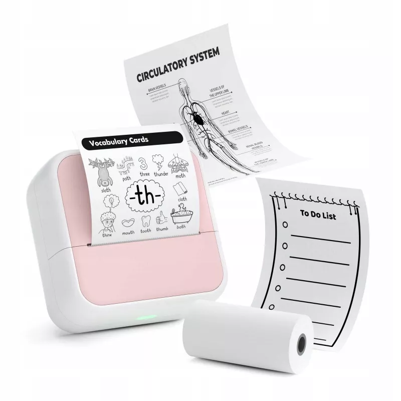 LOVEINSTANT S1 Bluetooth terminis spausdintuvas nuotraukoms, lipdukams, užrašams, etiketėms, 53 mm, 203 dpi, žalias