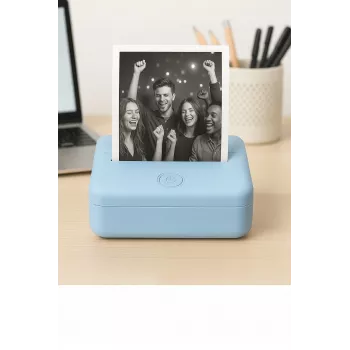 LOVEINSTANT X6 Bluetooth terminis spausdintuvas nuotraukoms, lipdukams, užrašams, etiketėms su AI programėle, mėlynas