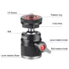 PULUZ Mini Ball Head 3D su 1/4 colio varžtu ir 2 Cold Shoe laikikliais, keliamoji galia 3 kg, juoda PU3075B