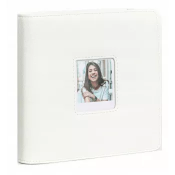 LOVEINSTANT fotoalbumas, skirtas Polaroid Go – 36 lapų, 288 nuotraukoms, baltos spalvos PU oda