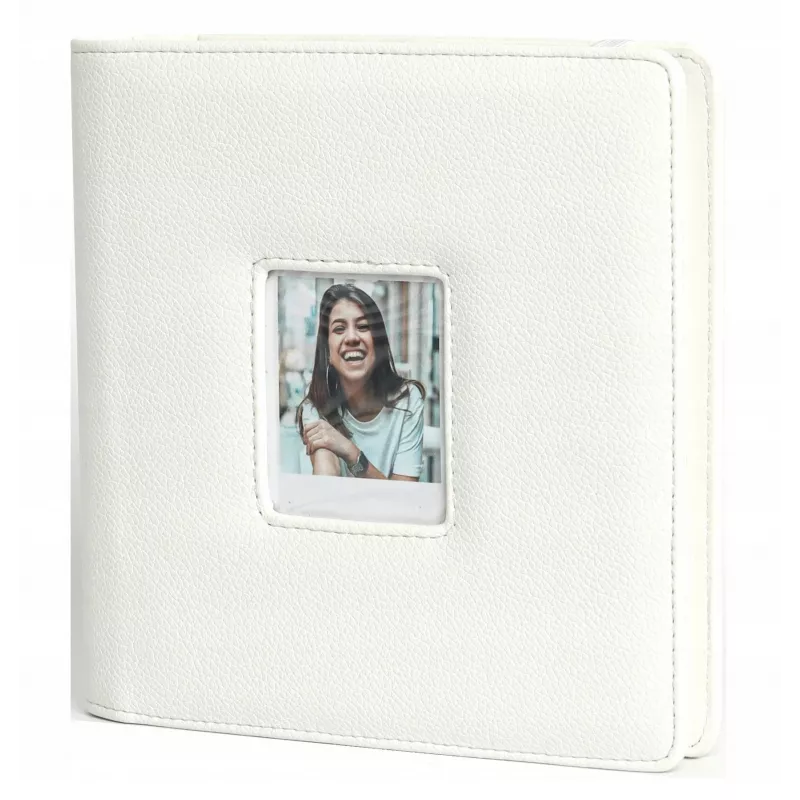 LOVEINSTANT fotoalbumas, skirtas Polaroid Go – 36 lapų, 288 nuotraukoms, baltos spalvos PU oda