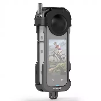 PULUZ Frame Mount Protective Case su 2x Cold Shoe laikikliais ir objektyvo dangteliu, skirta Insta360 X4 (PU981B)