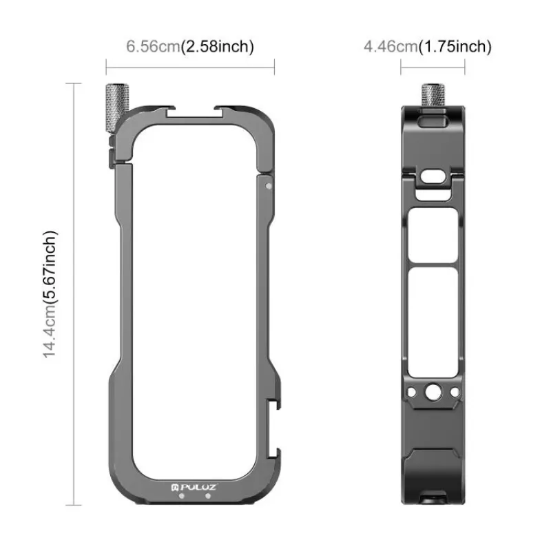PULUZ Frame Mount Protective Case su 2x Cold Shoe laikikliais ir objektyvo dangteliu, skirta Insta360 X4 (PU981B)