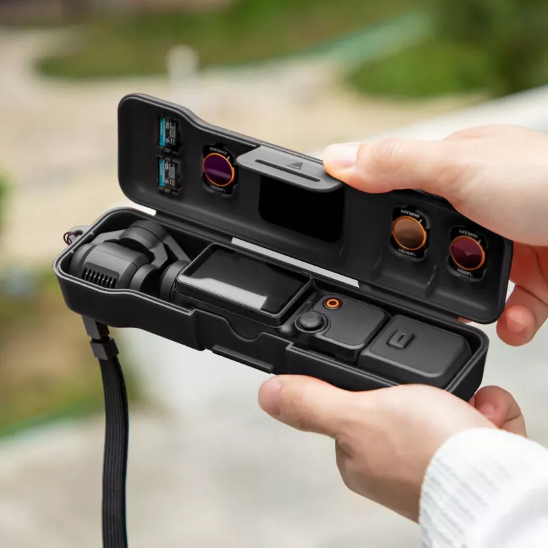 SUNNYLIFE Hard Shell Carrying Case, skirta DJI Osmo Pocket 3 ir priedams, juoda