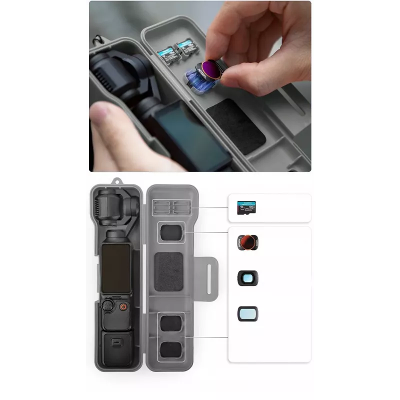 SUNNYLIFE Hard Shell Carrying Case, skirta DJI Osmo Pocket 3 ir priedams, juoda
