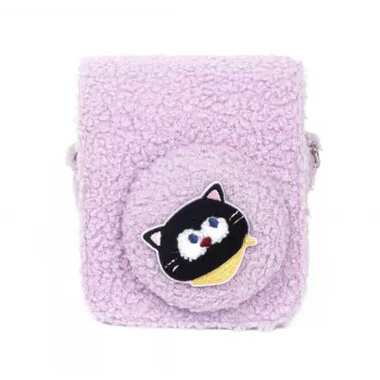 LOVEINSTANT Plush Kitten Case, skirta Fujifilm Instax Mini 12 – violetinė