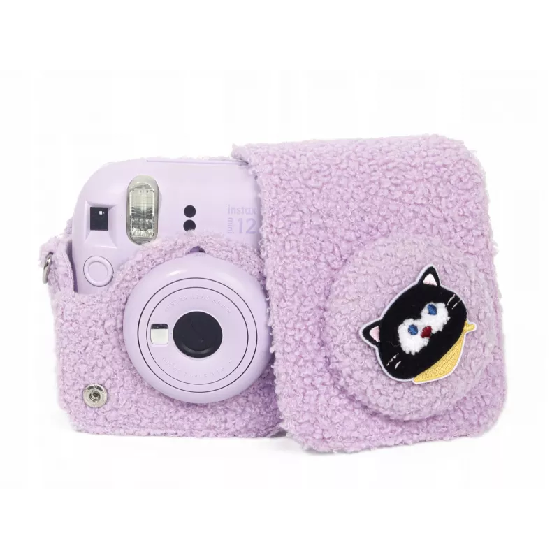 LOVEINSTANT Plush Kitten Case, skirta Fujifilm Instax Mini 12 – violetinė