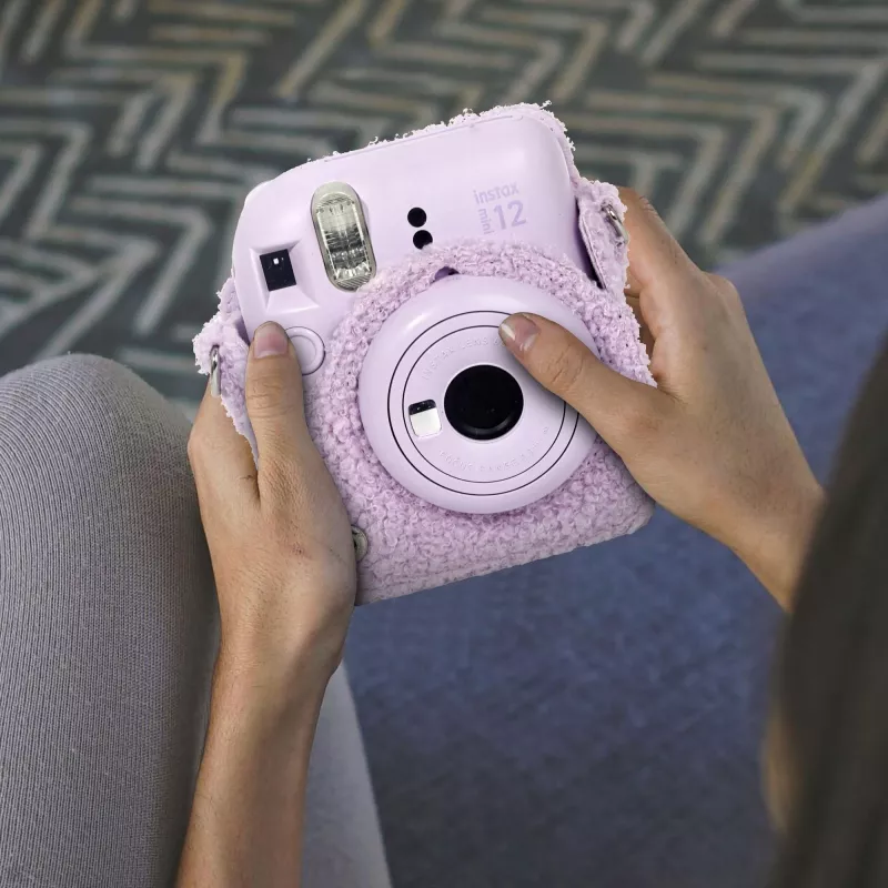 LOVEINSTANT Plush Kitten Case, skirta Fujifilm Instax Mini 12 – violetinė