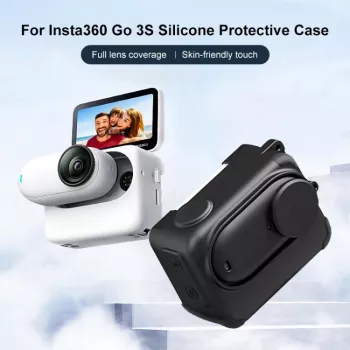PULUZ Silikoninis apsauginis dėklas su objektyvo gaubteliu, skirtas Insta360 GO 3 / GO 3S - juoda (PU772B)