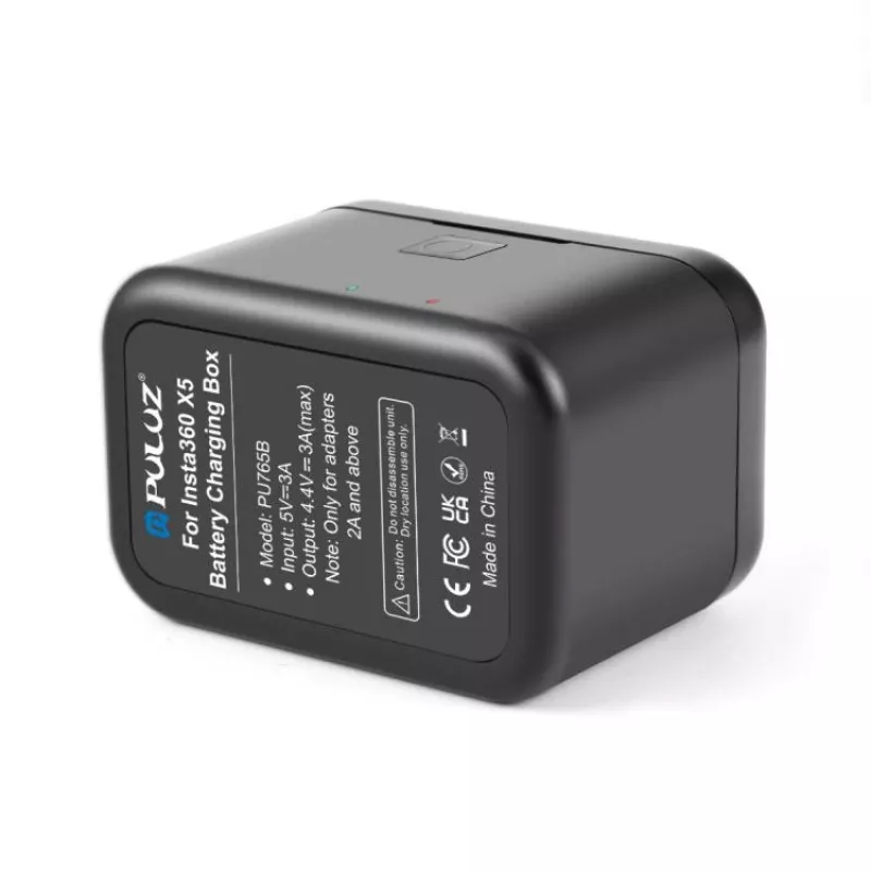 PULUZ PU765B dvigubas USB akumuliatorių įkroviklis, skirtas Insta360 X5