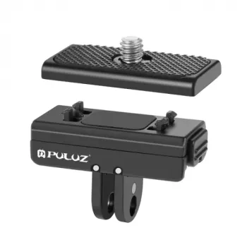PULUZ Greito atsegimo laikiklio adapteris nuo 1/4 inch trikojo sraigto prie GoPro sagties, skirtas GoPro, Insta360 Ace Pro/X4/X3/X2/X, DJI Osmo Action, PU965B