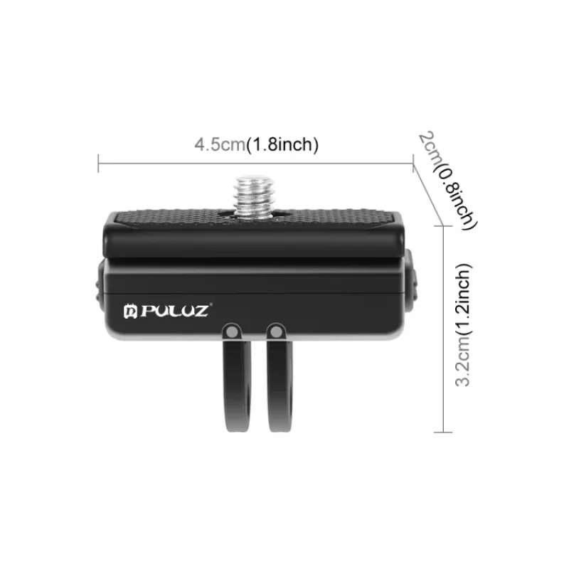 PULUZ Greito atsegimo laikiklio adapteris nuo 1/4 inch trikojo sraigto prie GoPro sagties, skirtas GoPro, Insta360 Ace Pro/X4/X3/X2/X, DJI Osmo Action, PU965B