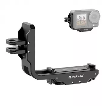 PULUZ rėminis narvas su magnetiniu pagrindu, skirtas DJI Osmo Action 5 Pro / 4 / 3, horizontaliam ir vertikaliam montavimui, aliuminio lydinys, juodas