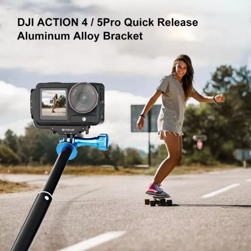 PULUZ PU768B narvelio bėgelis DJI Osmo Action 5 Pro / 4, horizontaliam ir vertikaliam naudojimui
