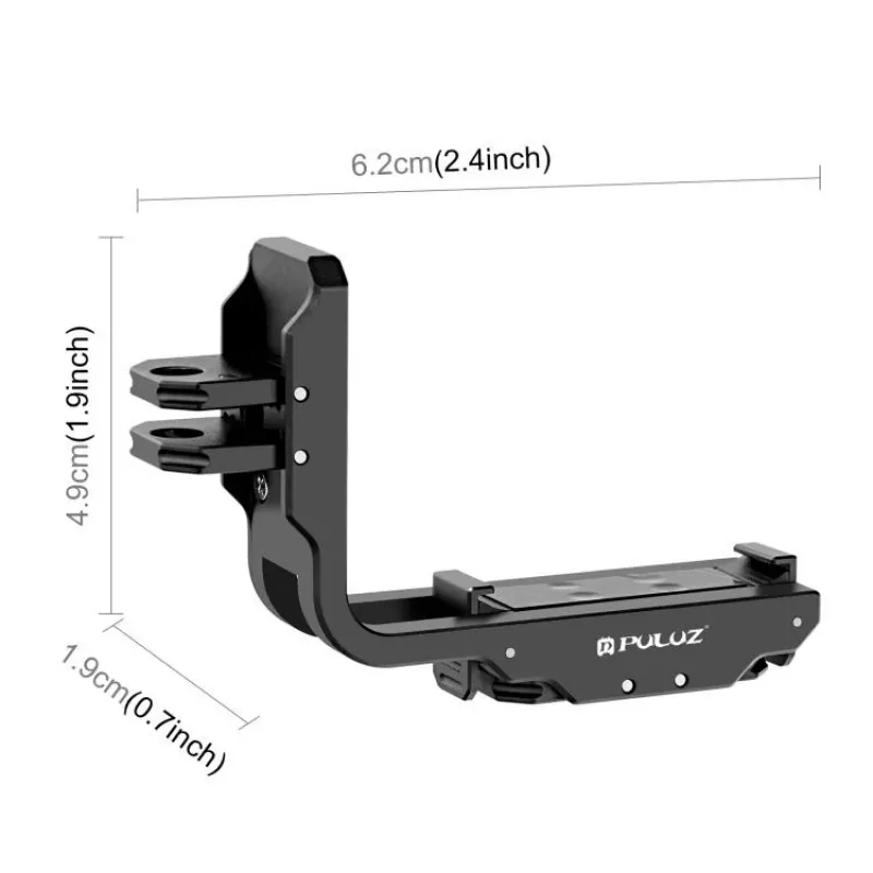 PULUZ PU768B narvelio bėgelis DJI Osmo Action 5 Pro / 4, horizontaliam ir vertikaliam naudojimui