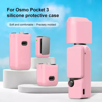 PULUZ 6-in-1 Protective Case Kit, skirta DJI Osmo Pocket 3 – rožinė (TPU/PU)